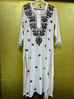 Chikankari Kurti/Shirt/Top - Colored Ghass Patti work