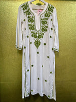 Chikankari Kurti/Shirt/Top - Colored Ghass Patti work