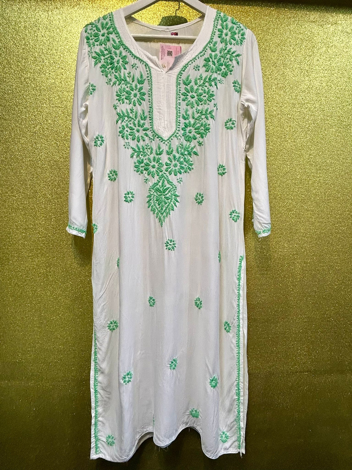 Chikankari Kurti/Shirt/Top - Colored Ghass Patti work