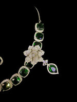 American Diamond Necklace/Earrings Set with 3D Floral elements