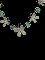 American Diamond Necklace/Earrings Set with 3D Butterfly elements