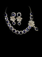 American Diamond Necklace/Earrings Set with 3D Floral elements