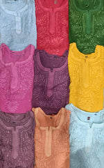 Chikankari Short Kurti/Shirt/Top - Viscose - Ghass Patti work