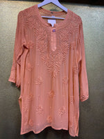 Chikankari Short Kurti/Shirt/Top - Viscose - Ghass Patti work