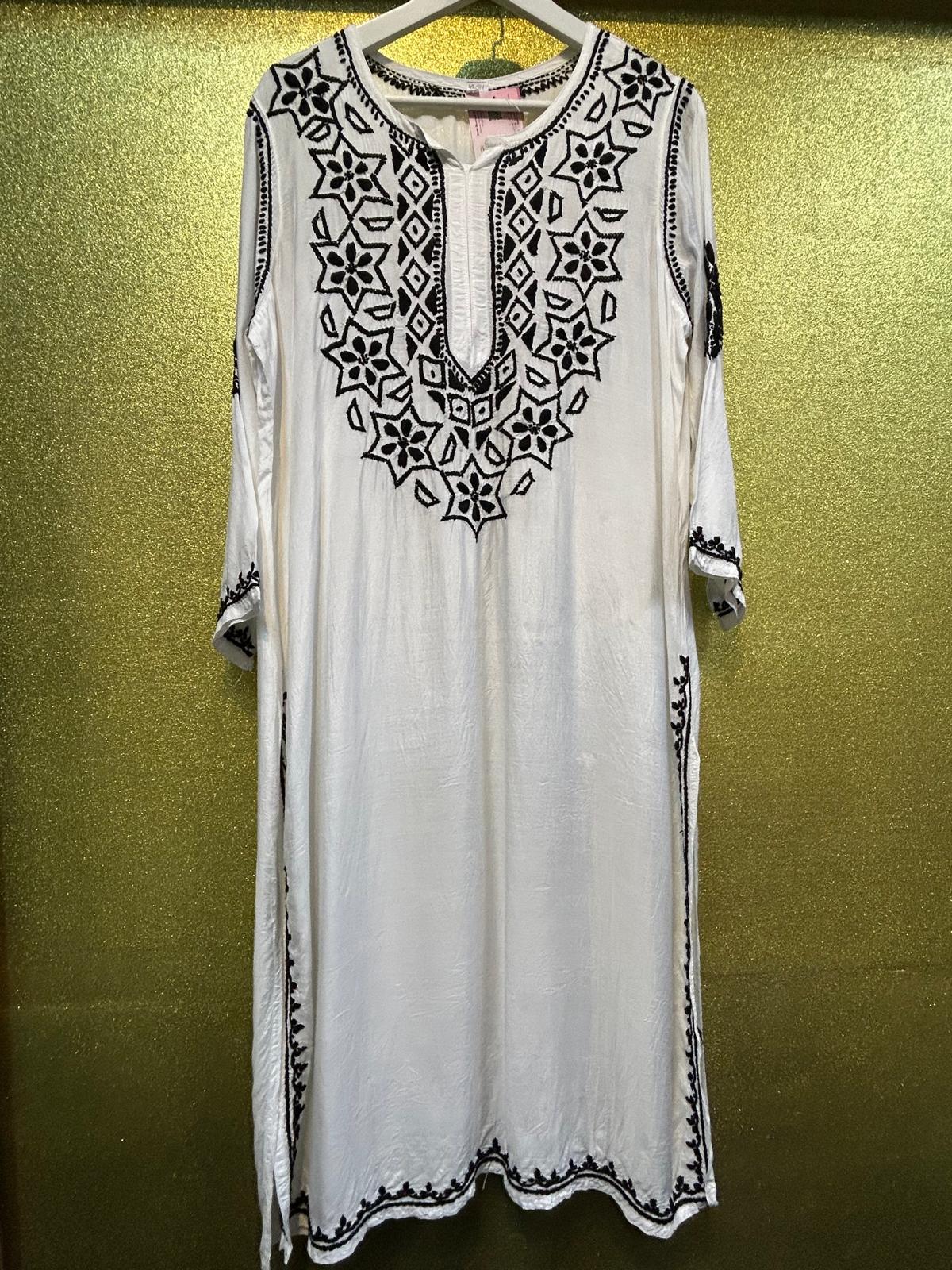 Chikankari Kurti | Modal Silk | Indian Tunic Top