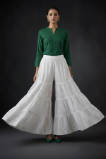 The Ivory Heritage 4-Tier Hand-Embroidered Chikankari Sharara