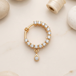 Aaradhya gold plated clip-on Nath with teardrop stone