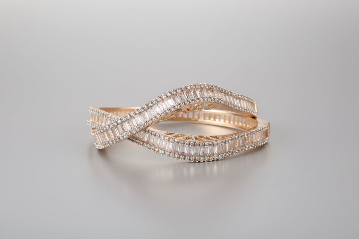 AD Bangle Square Cut Cluster Setting