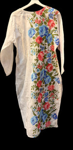 Hand-painted floral Chikankari kurti back