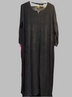 black chikankari viscose long kurti