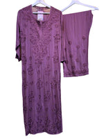 Trending Brown Chikankari Kurti with Palazzo Pants Set Famazacouture