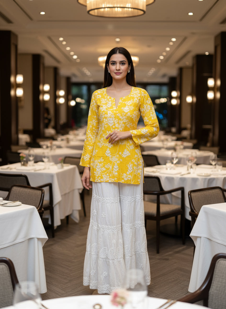 white flared trousers