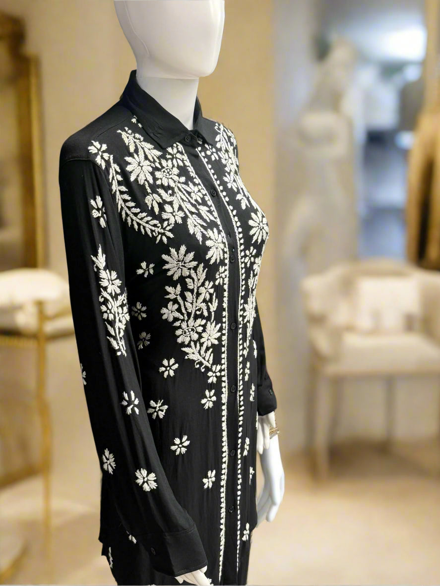 side view of shirt of chikankari cord set