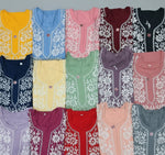 chikankari kurti modal ghass patti booti embroidery sample colours