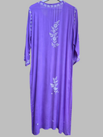 Chikankari kurti multi size floral lavender rear