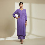 chikankari kurti tone on tone lilac
