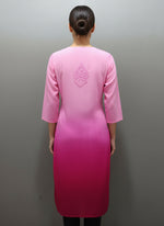 chikankari kurti tone on tone rear view