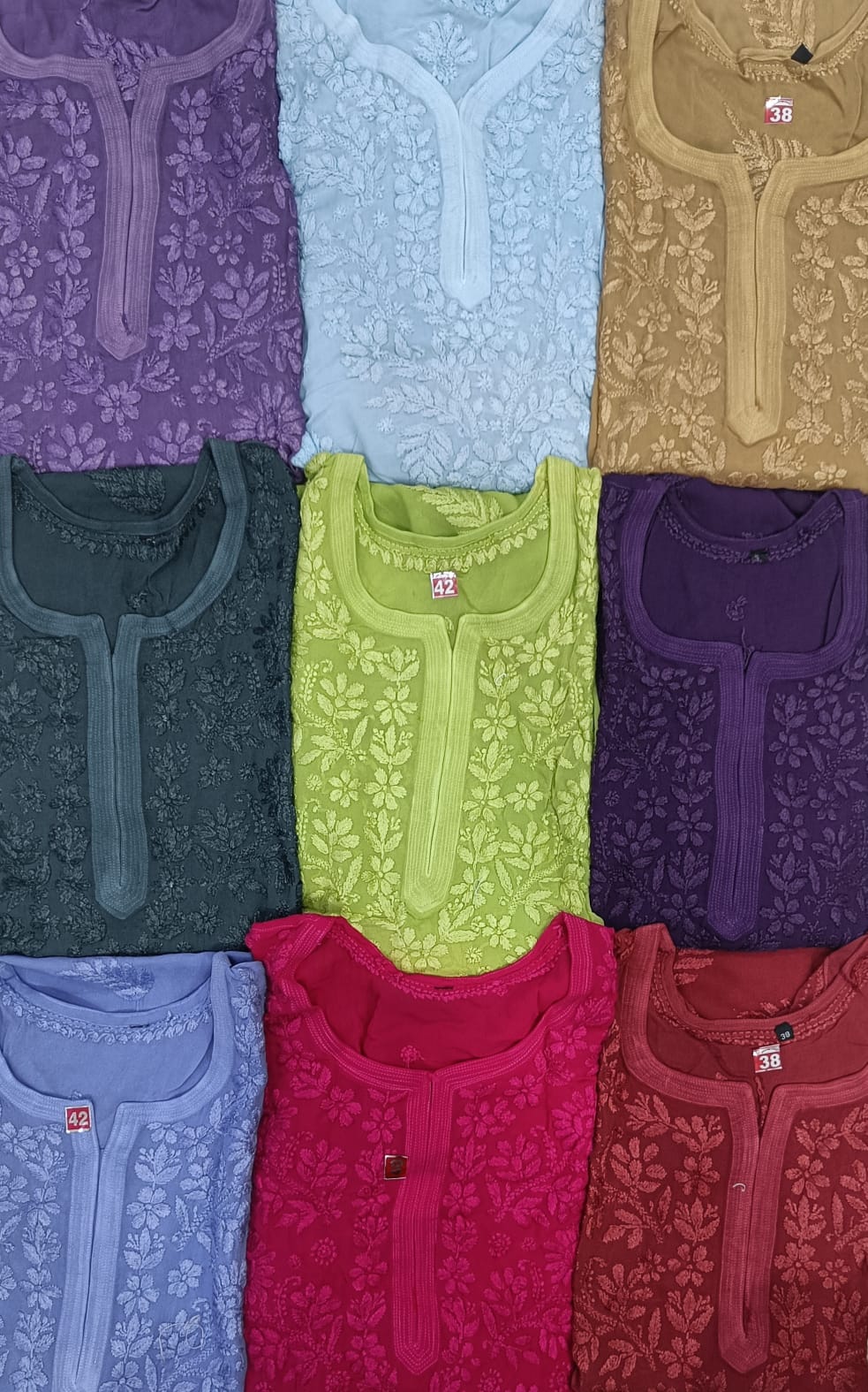 Chikankari kurti viscose available colours