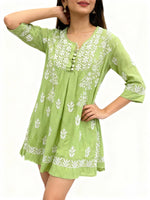 Chikankari Naira Kurti Top | Short Indian Shirt | Famaza couture
