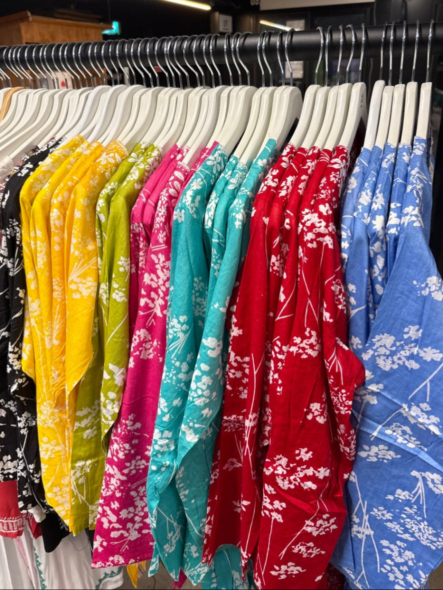 colour range of Chikankari printed short kurti with embroidery