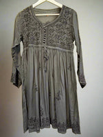 chikankari short frock kurti black