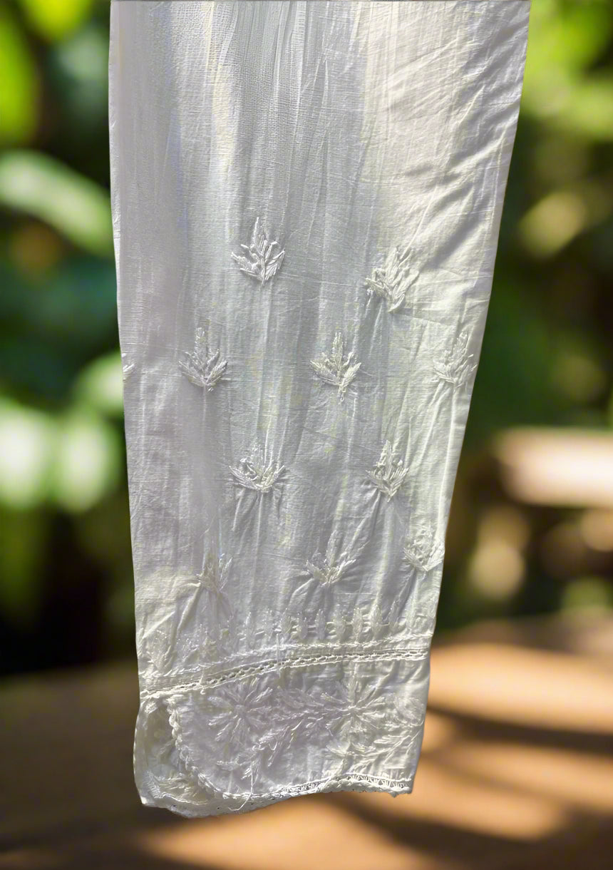 chikankari straight fit shalwar trouser pants