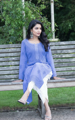 chikankari viscose long kurti model sitting