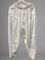 Front view of White Chikankari embroidery Dhoti Pants Tulip Trousers