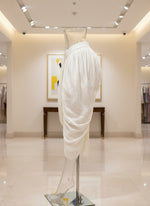 Close-up of White Chikankari embroidery Dhoti Pants Tulip Trousers Leg