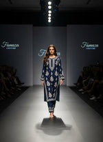 Navy Blue Chikankari embroidered kurti & palazzo set