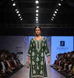 Bottle green chikankari embroidered kurti from a kurti & palazzo set