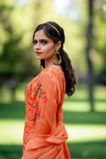 embroidered Pakistani suit set chiffon kurta dupatta pants