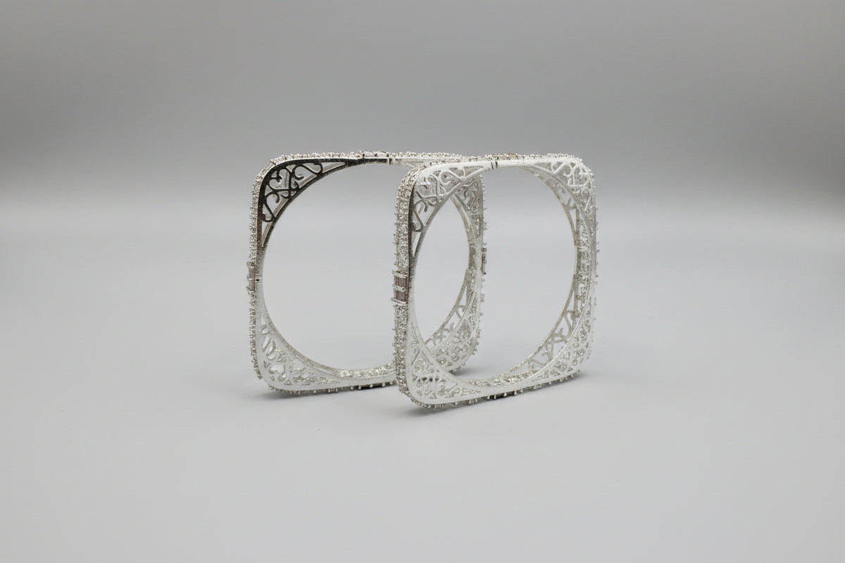 Ad Square Cut Gold Bangles