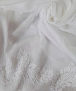 Hand Embroidered Lucknowi Chikankari Dupatta in Mulmul Cotton
