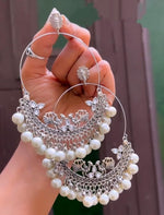 Handcrafted oxidised chandbaali earrings – bridal statement piece