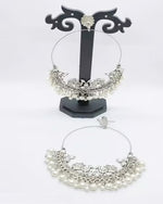 Handcrafted oxidised chandbaali earrings