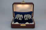 Handmade vintage oxidised elephant stud earrings for women - Famaza Couture