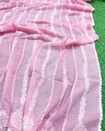 Baby pink duppata focusedHandcrafted Kota Doriya Chikankari Dupatta