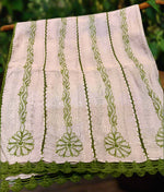 brown base with green embroidery kota doriya duppata