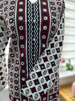 Traditional Ajrak Sindhi Kurta/Dress - Maroon