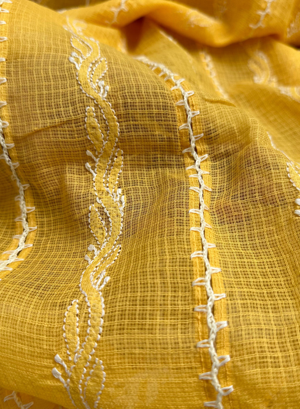 mustard duppata kota doriya chikankari focused