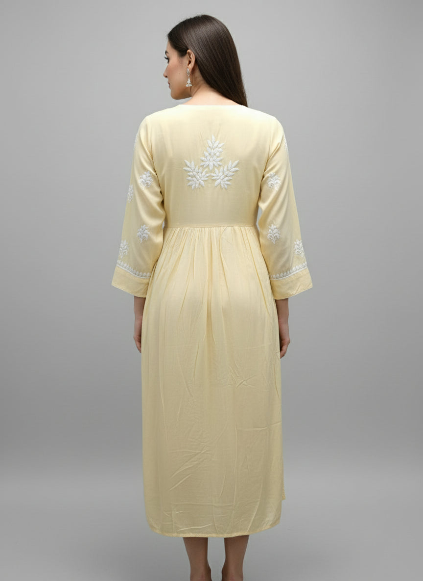 rear view of naira cut chikankari top