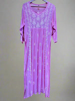 Naira cut Chikankari kurti top, pink with embroidery