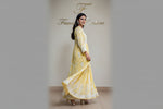 naira cut gown style chikankari kurtitop with elegant embroidery yellow