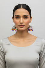 navratri-garba-oxidised-jhumka-earrings-uk