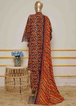 Back view of elegant Pakistani 3pc khaddar embroidered dress for Eid celebrations