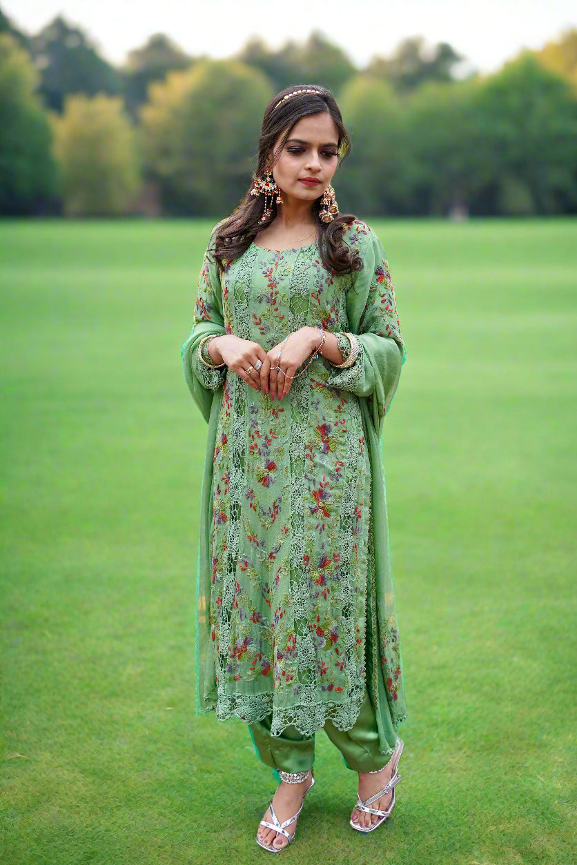 Pakistani Suit with Intricate Embroidery famaza couture