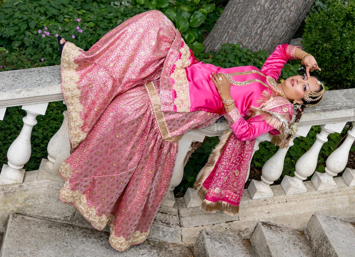 ahan-Aara hot pink Asian bridal dress