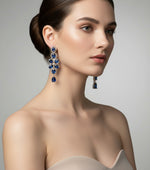 party wear American Dimond blue stones earrings by famaza couture