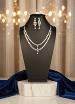party wear double layer necklace American Dimond with earrings by famaza couture